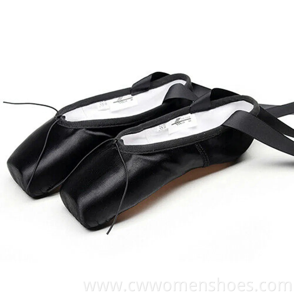 Professional Pointe Ballet Shoes Shiny Satin Rose Gold Dance Shoes for Girl Adult